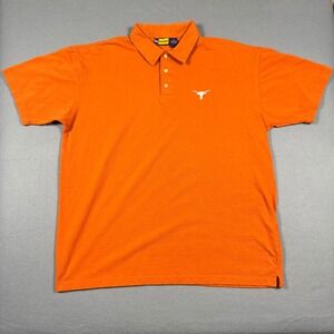 Blue Generation Texas Longhorns Polo Shirt Mens 2XL Orange Cotton Short Sleeve
